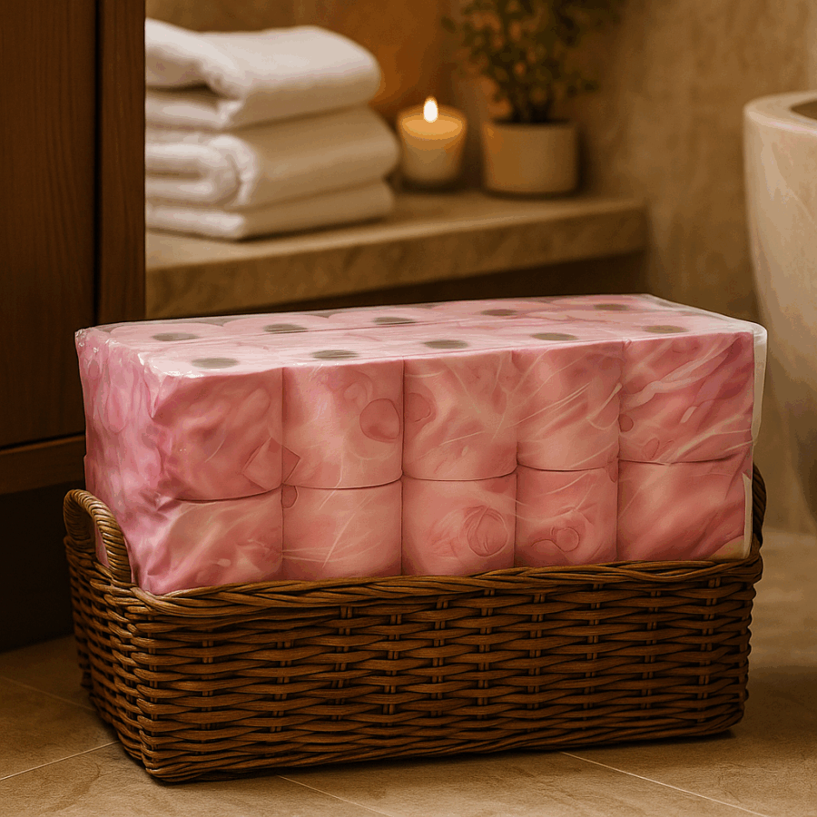 2נייר טואלט ורוד תמונת פרימיום