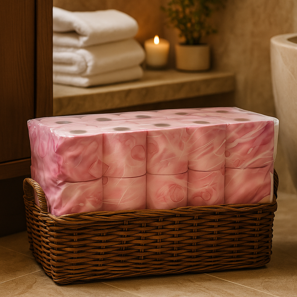 2נייר טואלט ורוד תמונת פרימיום